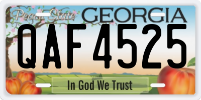 GA license plate QAF4525