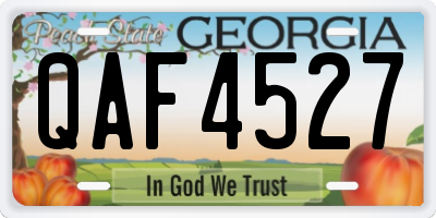 GA license plate QAF4527