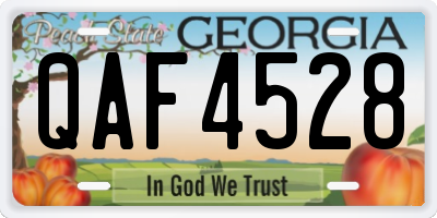 GA license plate QAF4528