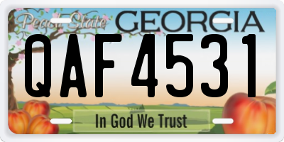 GA license plate QAF4531