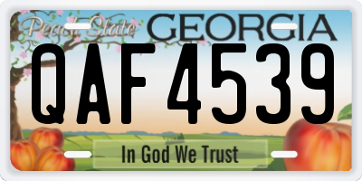 GA license plate QAF4539