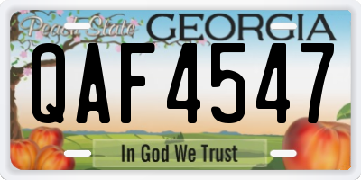 GA license plate QAF4547