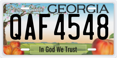 GA license plate QAF4548