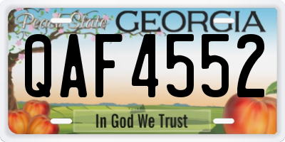 GA license plate QAF4552