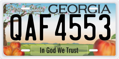 GA license plate QAF4553