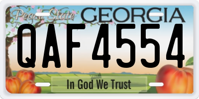 GA license plate QAF4554