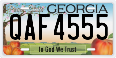 GA license plate QAF4555