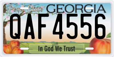 GA license plate QAF4556
