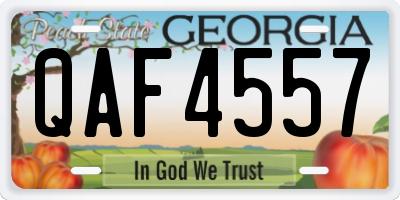 GA license plate QAF4557