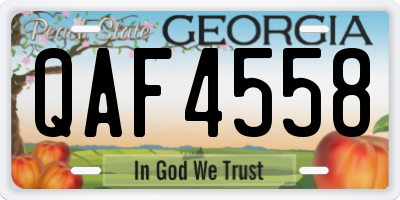 GA license plate QAF4558
