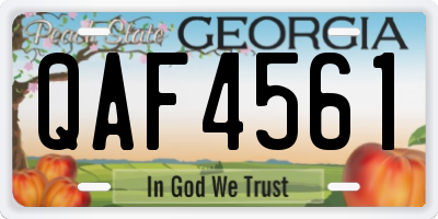 GA license plate QAF4561