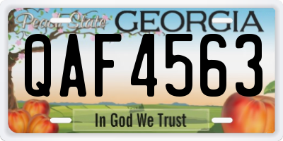 GA license plate QAF4563