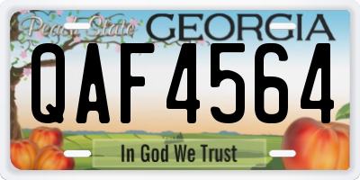 GA license plate QAF4564