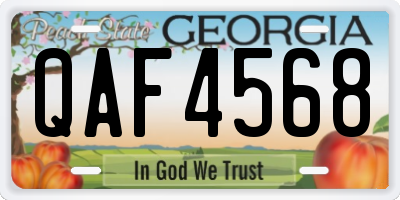 GA license plate QAF4568