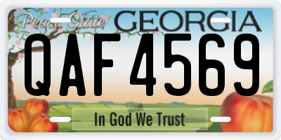 GA license plate QAF4569
