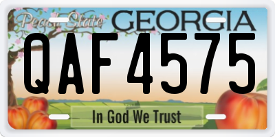 GA license plate QAF4575