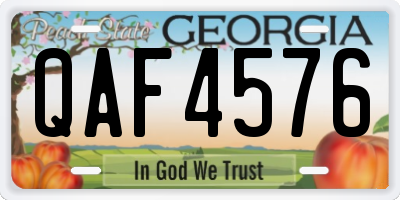 GA license plate QAF4576