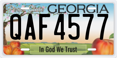 GA license plate QAF4577