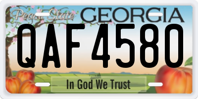 GA license plate QAF4580
