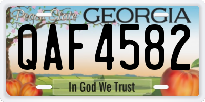 GA license plate QAF4582