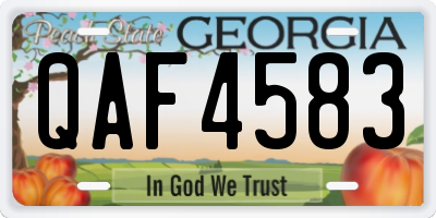 GA license plate QAF4583