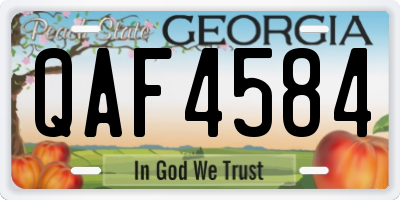 GA license plate QAF4584