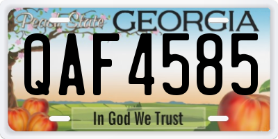 GA license plate QAF4585