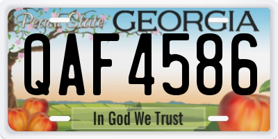 GA license plate QAF4586