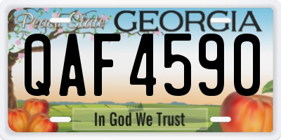 GA license plate QAF4590