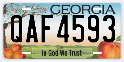 GA license plate QAF4593
