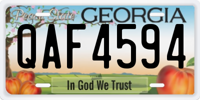 GA license plate QAF4594