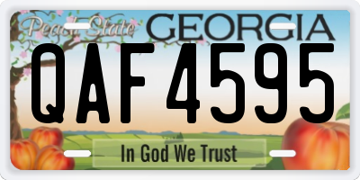 GA license plate QAF4595