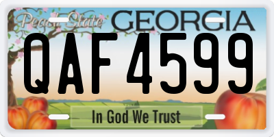 GA license plate QAF4599