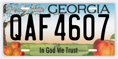 GA license plate QAF4607