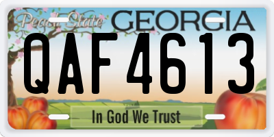 GA license plate QAF4613