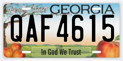 GA license plate QAF4615