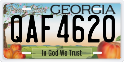 GA license plate QAF4620