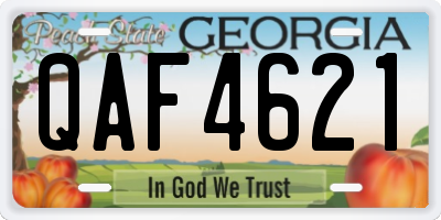 GA license plate QAF4621