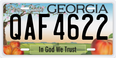 GA license plate QAF4622