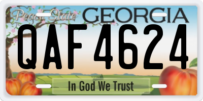 GA license plate QAF4624