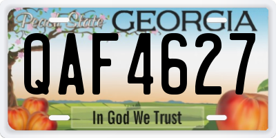 GA license plate QAF4627