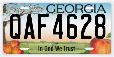 GA license plate QAF4628