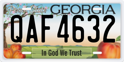 GA license plate QAF4632