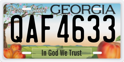 GA license plate QAF4633