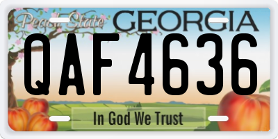 GA license plate QAF4636
