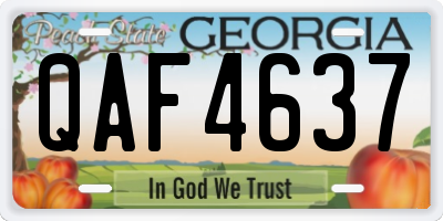 GA license plate QAF4637