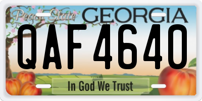 GA license plate QAF4640