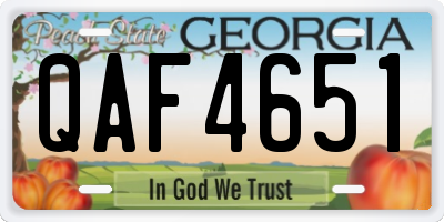 GA license plate QAF4651