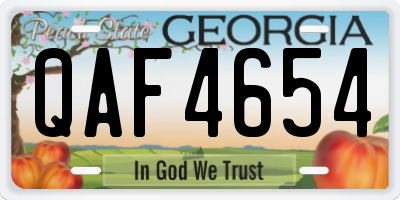 GA license plate QAF4654