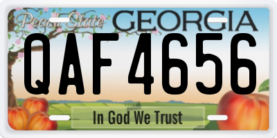 GA license plate QAF4656